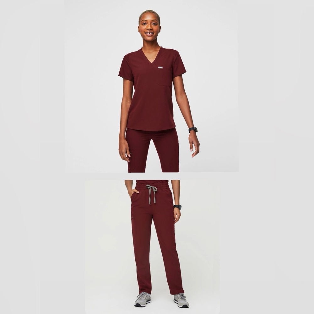 Figs Burgundy Top AND Bottom